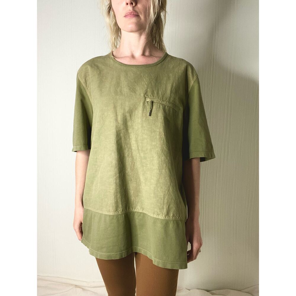 FOLK Moss Green Cotton Linen T Shirt US 5/XL - Picture 2 of 13